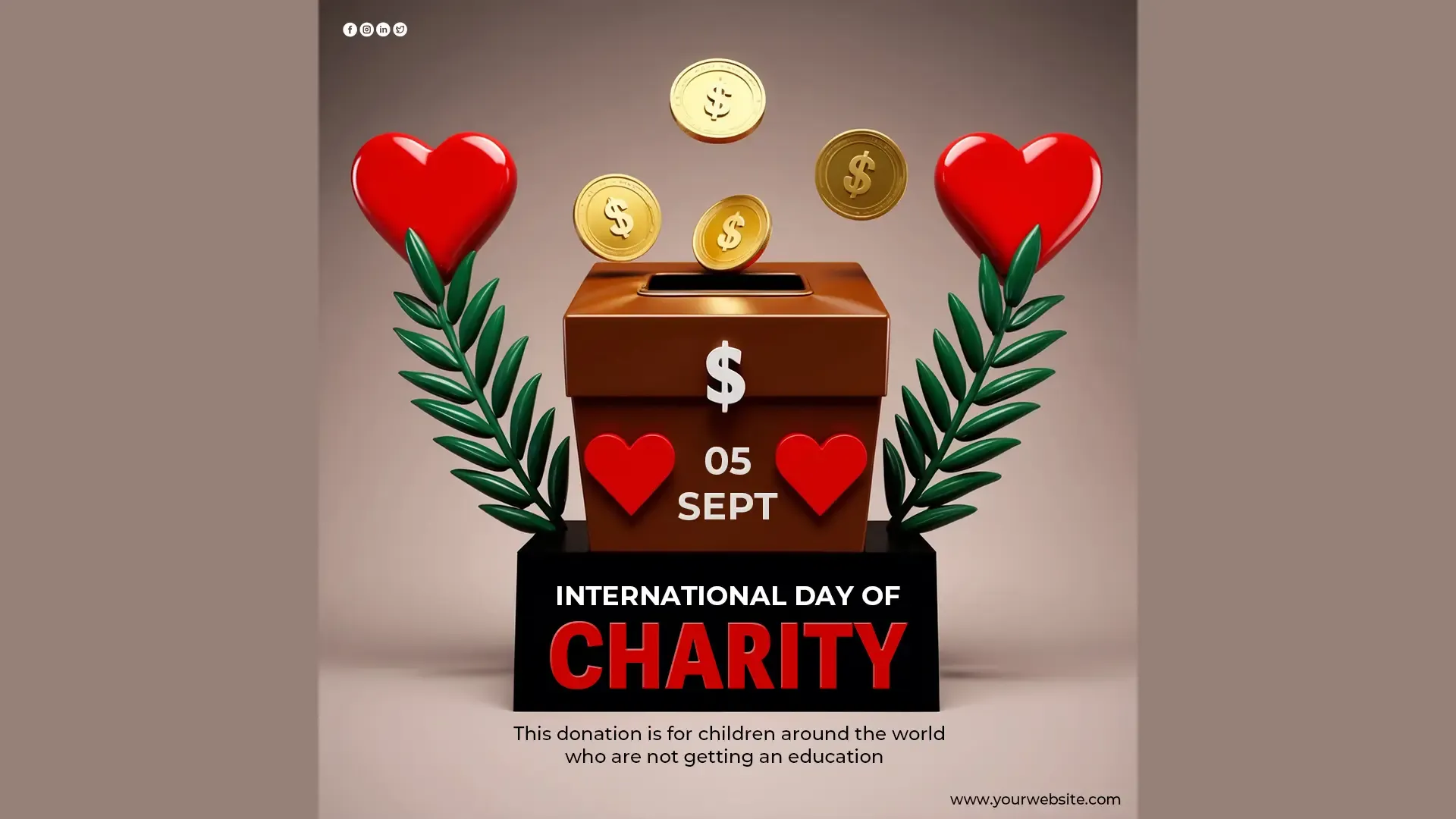 New Instagram Post Template for International Charity Day image